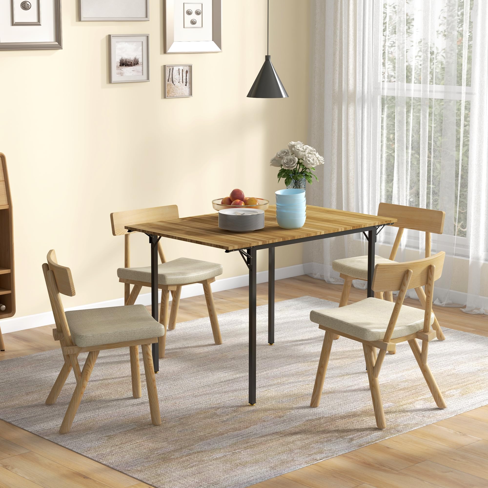 Amazon.com: HOMCOM Industrial Folding Dining Table for 2 to
